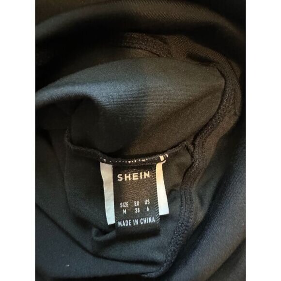 Shein Black Athletic Full Zip Performance Jacket Running Activewear Size M - Picture 3 of 3